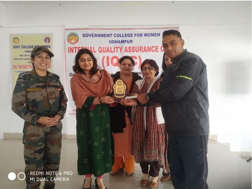 Four-day long self-defense training program was held for students of Government College for Women Udhampur wef 14-11-22 to 17-11-22  